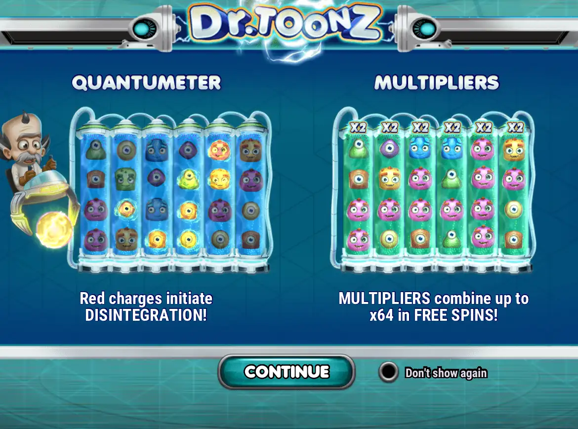 Main features of Dr. Toonz slot